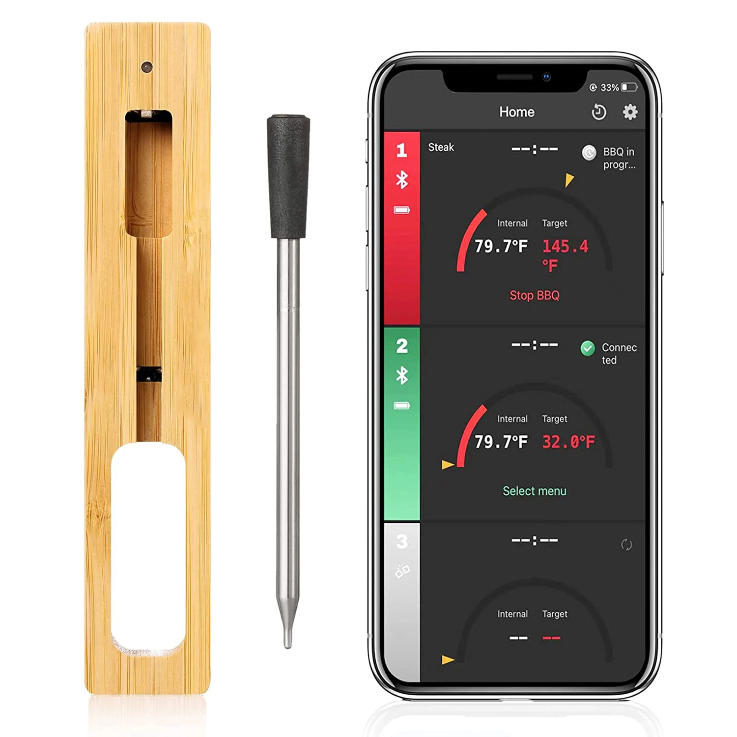 LED Wireless Repeater 2000mAh Power Bank 80M Range Long Extension Wireless Transmitter to support Meat Thermometer