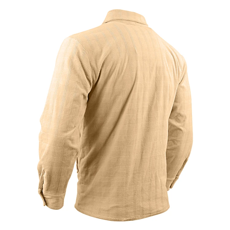 Custom Rechargeable Single Breasted Corduroy Heated Shirt For Autumn Winter Spring