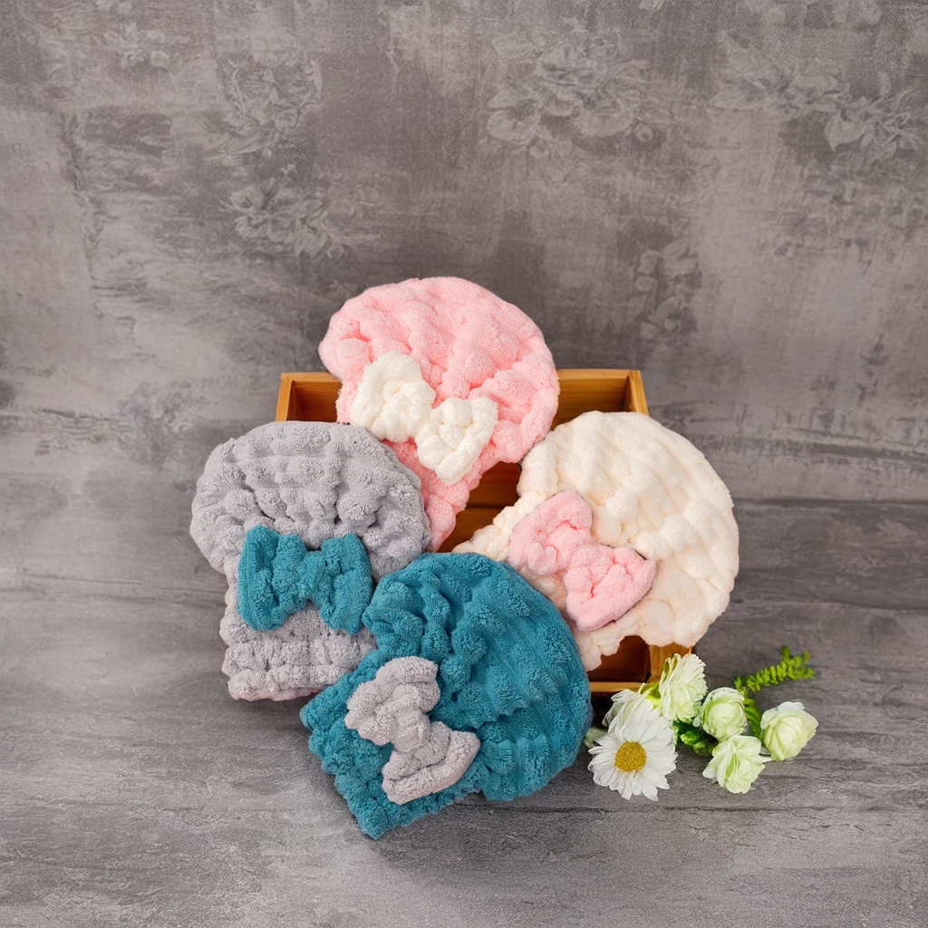 High Quality Microfiber Coral Fleece Short Hair Dryer Towel for Women for Shower Head Wrap Hair Drying