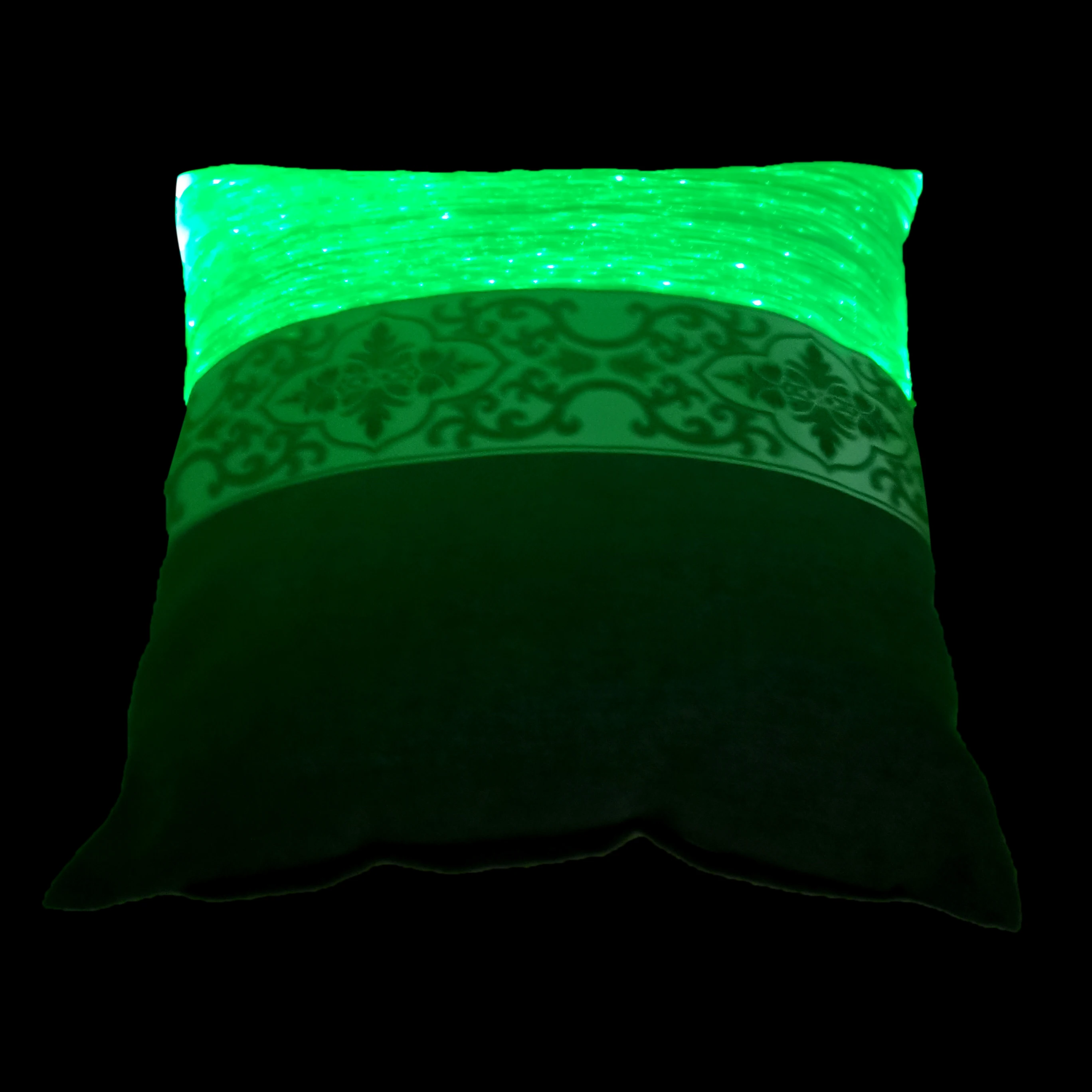 Rayera luminescent LED green FIBER-OPTIC Cushion HID light source unisex Optical-fiber 30*30 cm