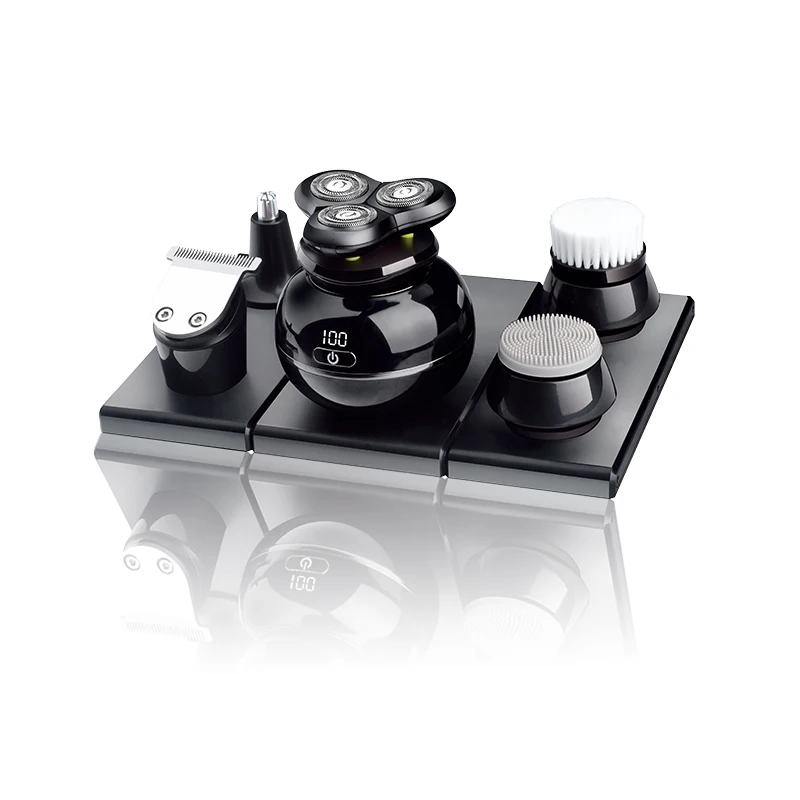 Мужская электрическая бритва 5 в 1, машинка для стрижки волос, водонепроницаемая электрическая бритва, бритва, щетка, триммер для волос в носу для мужчин