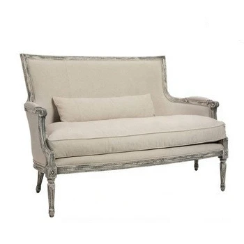 Linen Two Sofa Sitting Room Furniture Antique Sofa Covers
