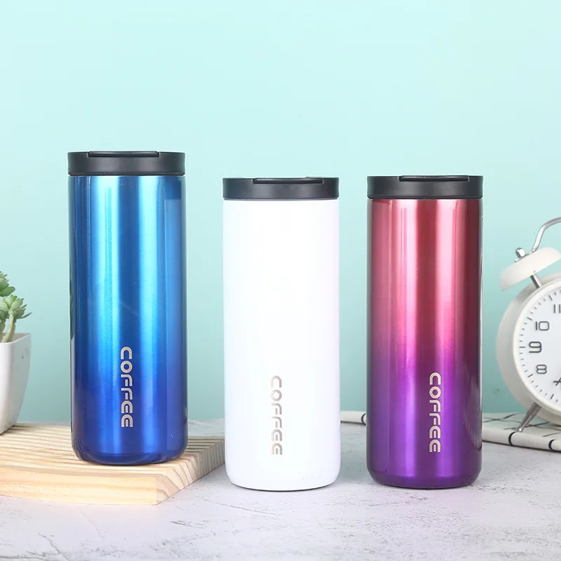 Portable Eco-Friendly Vacuum Flask 400ML 500ML Leak Proof Stainless Steel Insulated Coffee Tumbler