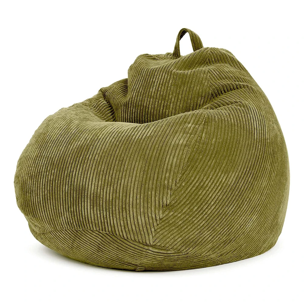 Indoor Fluffy Bean Bag Sofa Chair Beds Cover for Adults Large Size Corduroy Bean Bag Sofa Pear Shape Beanbag Cover