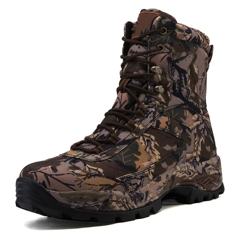 Popular off-road hunting camouflage boots wear-resistant waterproof trekking desert outdoor boots for men and women