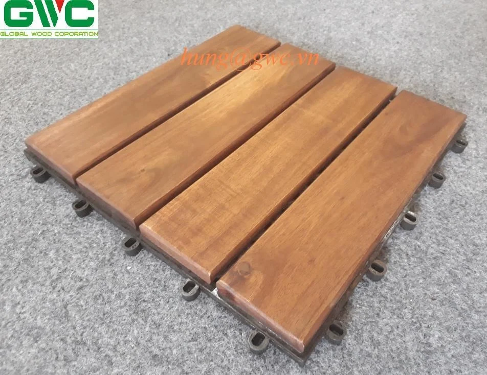 Вьетнамская садовая плитка из акации 300*300*24 мм-не скатывается, нескользящая деревянная сплошная соединяющаяся панель для террасы