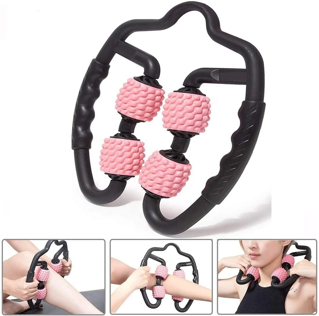 2022 Leg Muscle Massager 4 Wheels Body Shaping Relaxation Roller Ring Clamp Leg Massager