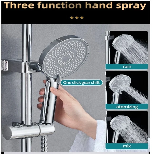 High-end  all copper constant temperature shower set pressurized bath rain shower for hotel household