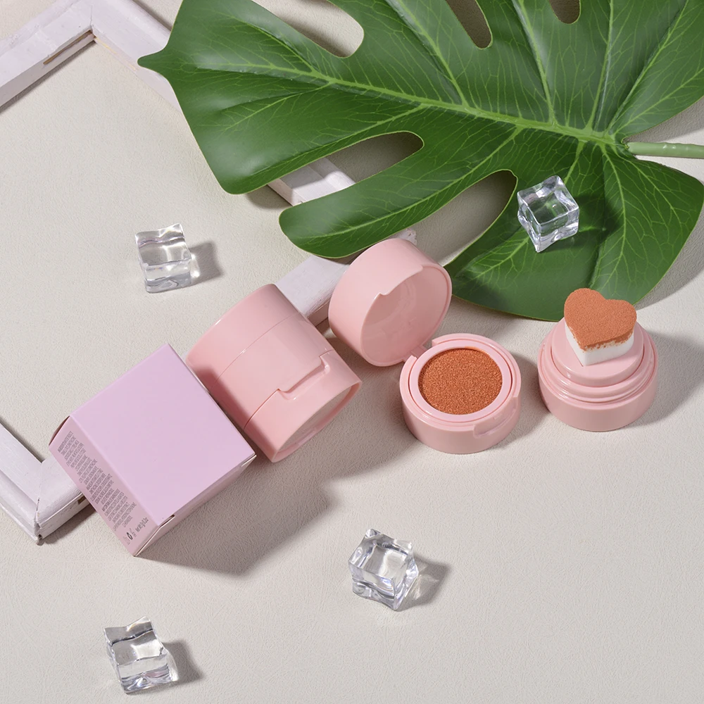 Hot Selling OEM Magic Makeup Liquid Vegan Blush Cream Waterproof Cheek Tint Heart Stamp Cushion Blush Private Label