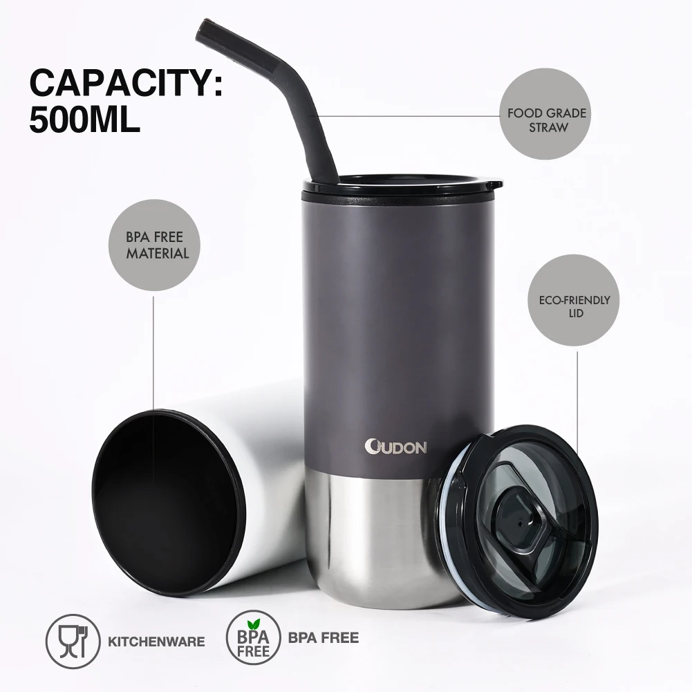 BPA Free Double Wall PP Inner and 201Stainless Steel Coffee Mug