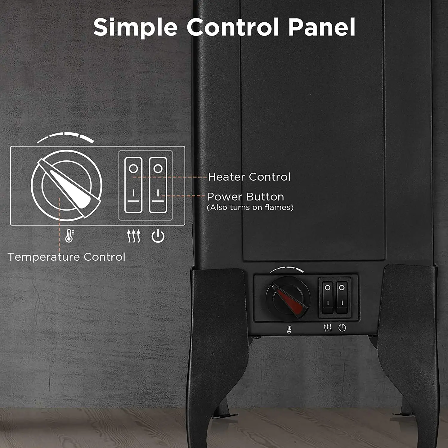 New Arrivals Overheating Safety Protection Home Freestanding Decor Led Flame Electric Fireplace Heater