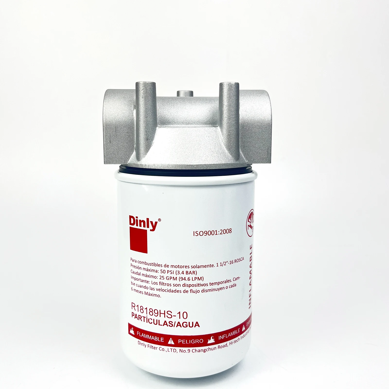 Aluminum Alloy Fuel Dispenser Filter Diesel Gasoline Solvent Trap Fuel Filter R18189HS-10 with Holder