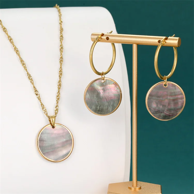 Hawaii new pearl necklace Samoa round earrings set wholesale Hawaii abalone shell jewelry wholesale