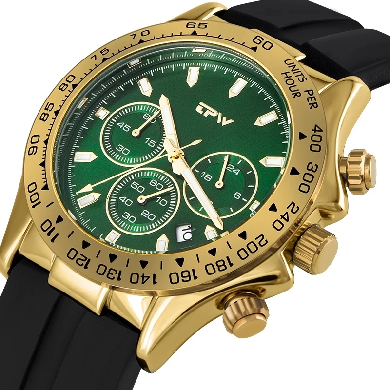 TPW 7014 classy Chinese  mens quartz watch potty Silicone strap water proof Chronograph Concise business watch supplier