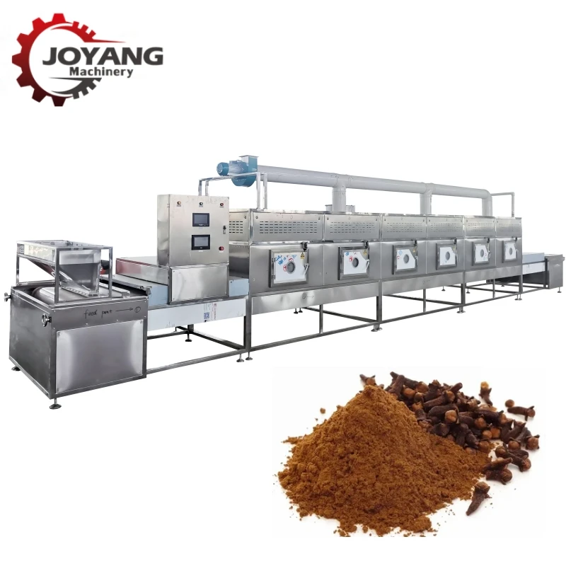 Tunnel Automatic Cloves Powder Microwave Dryer Sterilizer Spices Drying Sterilization Machine