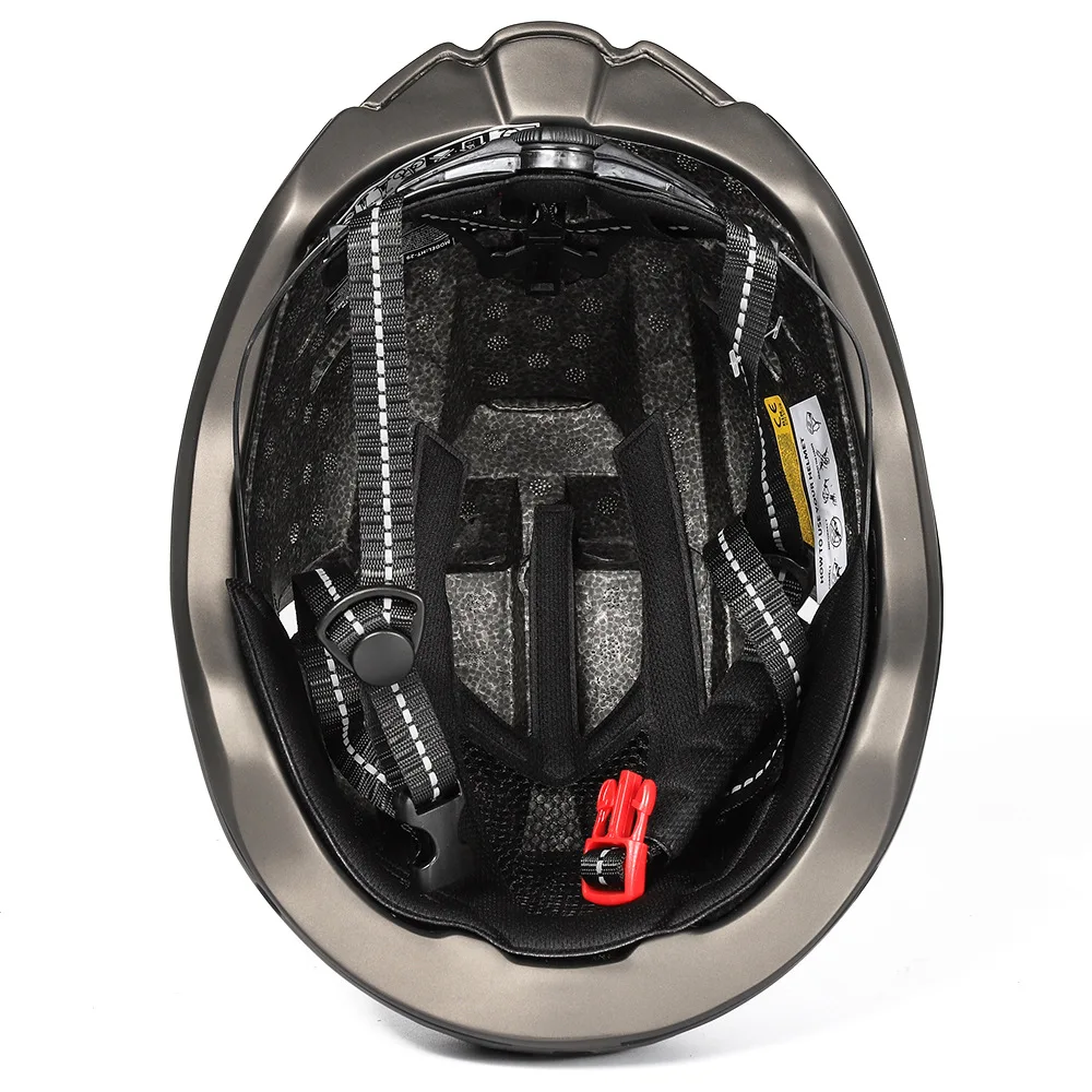 Magnetic Mirror Style Taillight Riding Cap Buckle Adjustment Quality Bicycle Helmet Road Mountain Fall Protection