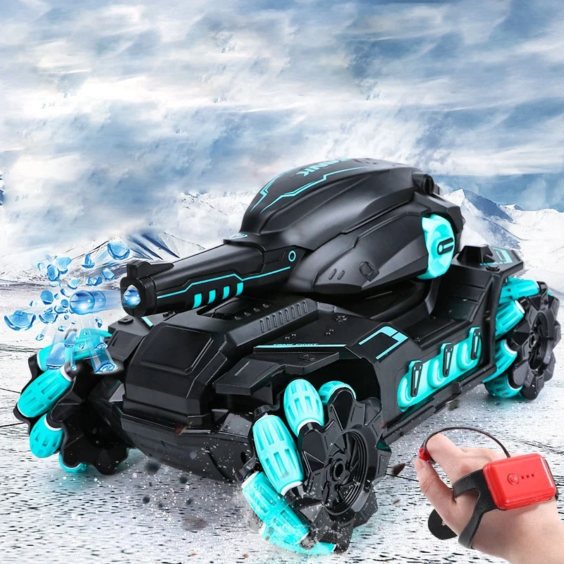 Tank Fight Water Bullet Launch 2.4G Remote Control Car 360 Degree Spin RC Car Toys For Kids