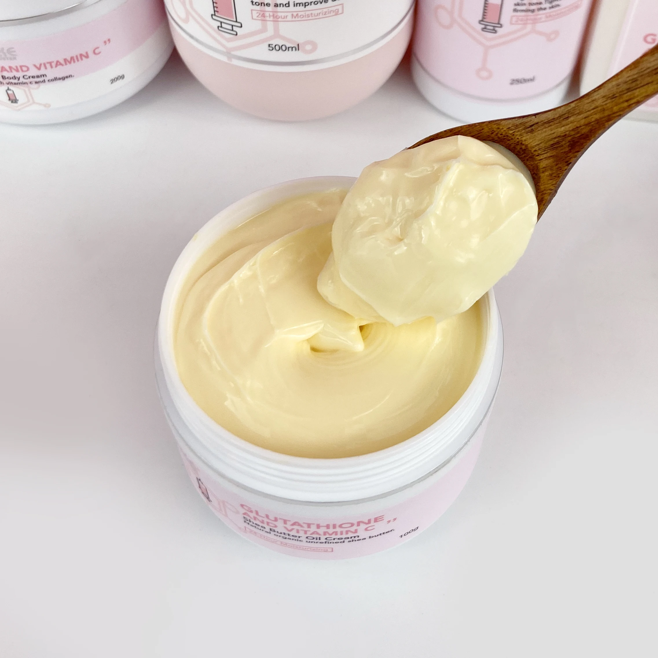 50ml OEM Private Label Organic Unrefined Shea Butter Body Oil Cream Skin Whitening Anti-aging Body Butter Cream