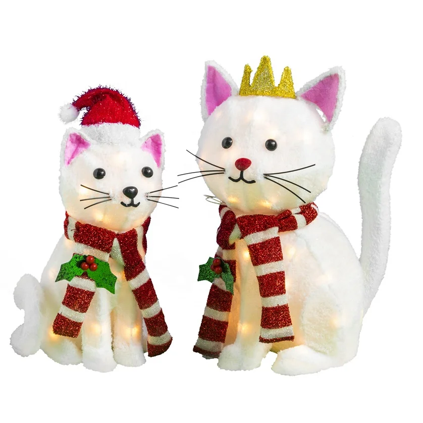 New Design Led 3D  Cat Acrylic Zoo Animal Ornaments Gift Light Christmas Motif Lights