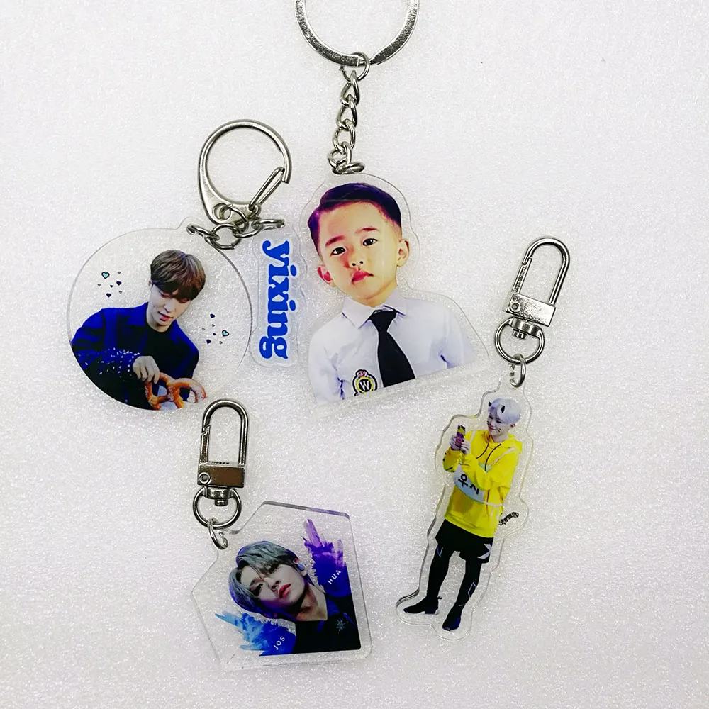 custom clear print Kpop fashion idol members photo name acrylic keychain keyring