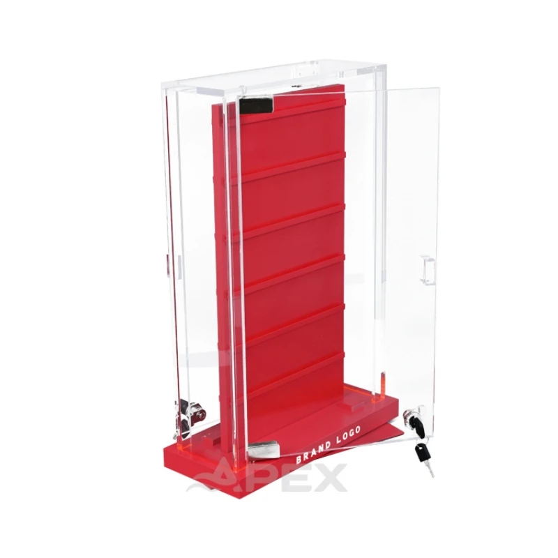APEX Fashion Jewelry Clear Displays Acrylic Rotating Jewelry Display With Key Lock