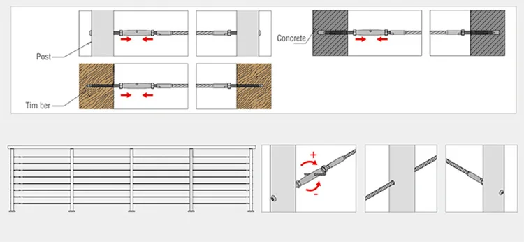 outdoor stainless steel staircase wire rope cable railing stainless steel for outdoor balcony railing designs