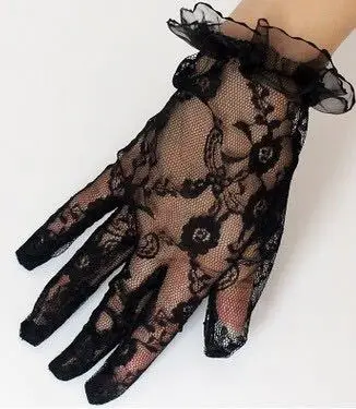 Wholesale Mesh Lace Rose Flower Sexy Gloves Wedding Party Lady Banquet Decoration Bride Short Lace Glove