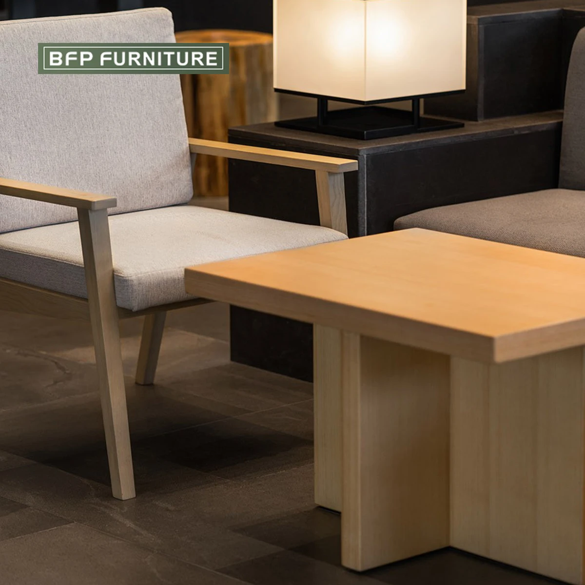 BFP Furniture hotel lobby  modern style  Restaurant Project Furniture Dining Table and Chair Set wood