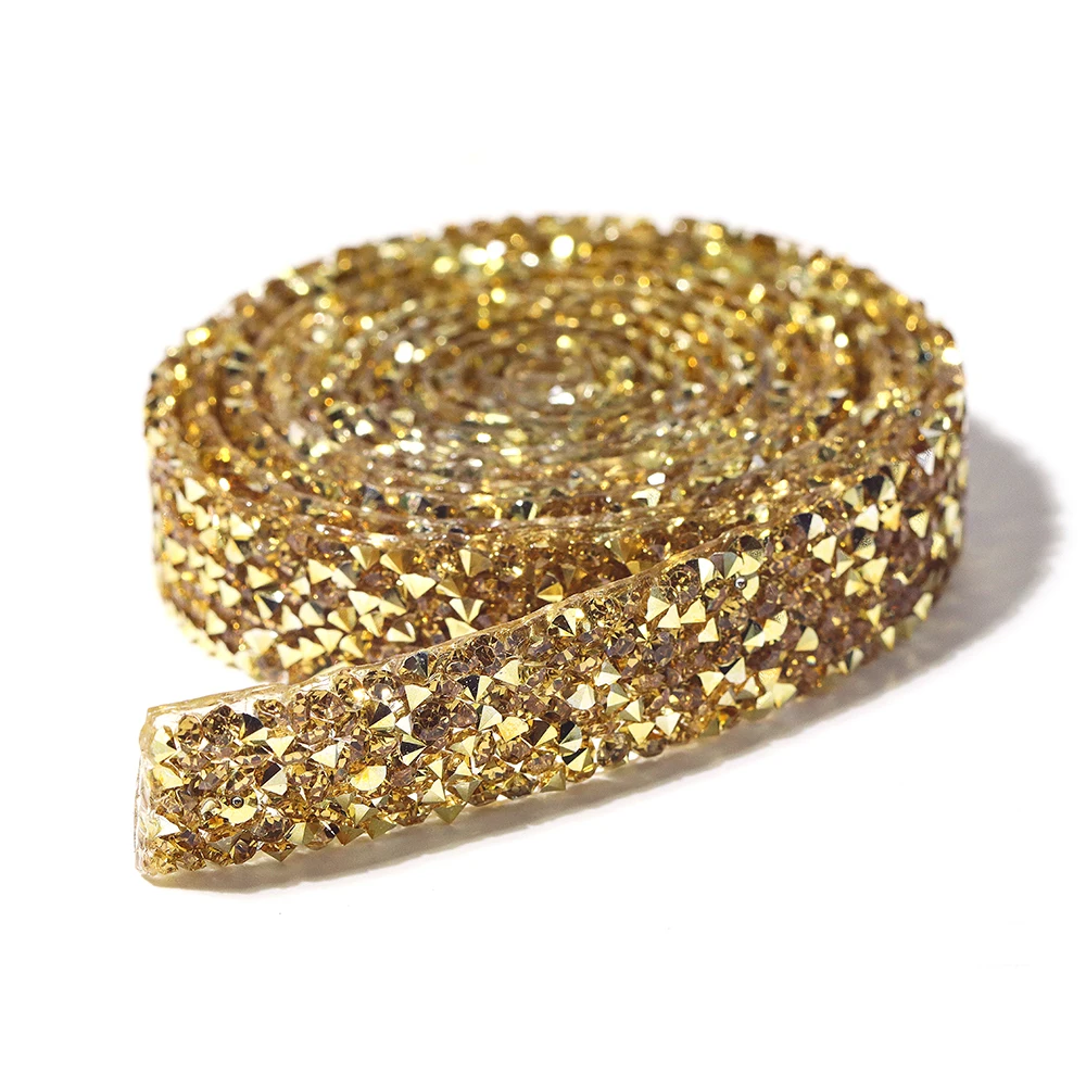 5 Rolls Self Adhesive Crystal Rhinestone Ribbons 7.5 Yards DIY Decoration Sticker Roll Glitter Bling Rhinestone Sticker Ribbon
