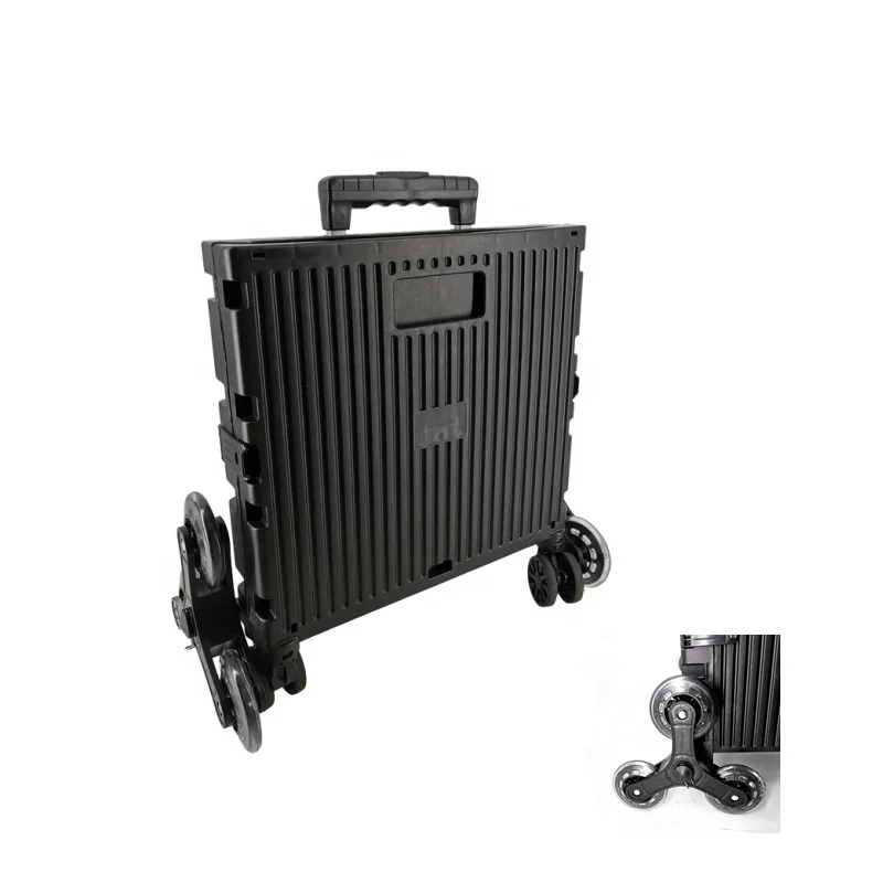 Brand New Plastic Folding Trolley Cart Stair climbing Cart folding trolley for shopping with 3 wheels