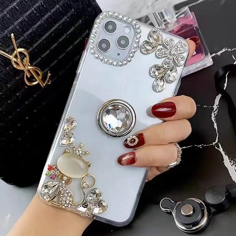 Multi Design Luxury Crystals Bling Rhinestone Sparkle 3D Diamonds Handmade Cell Phone Case For Iphone 11 12 13 Pro Max Case