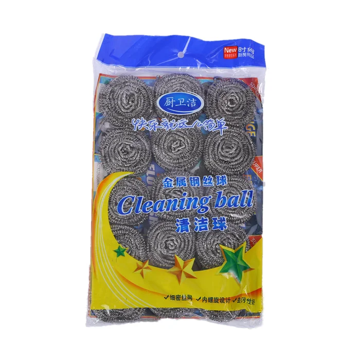 Hot selling kitchen scrubber and pot cleaning 410 430 metal iron wire scouring pads cleaning ball stainless steel scourer