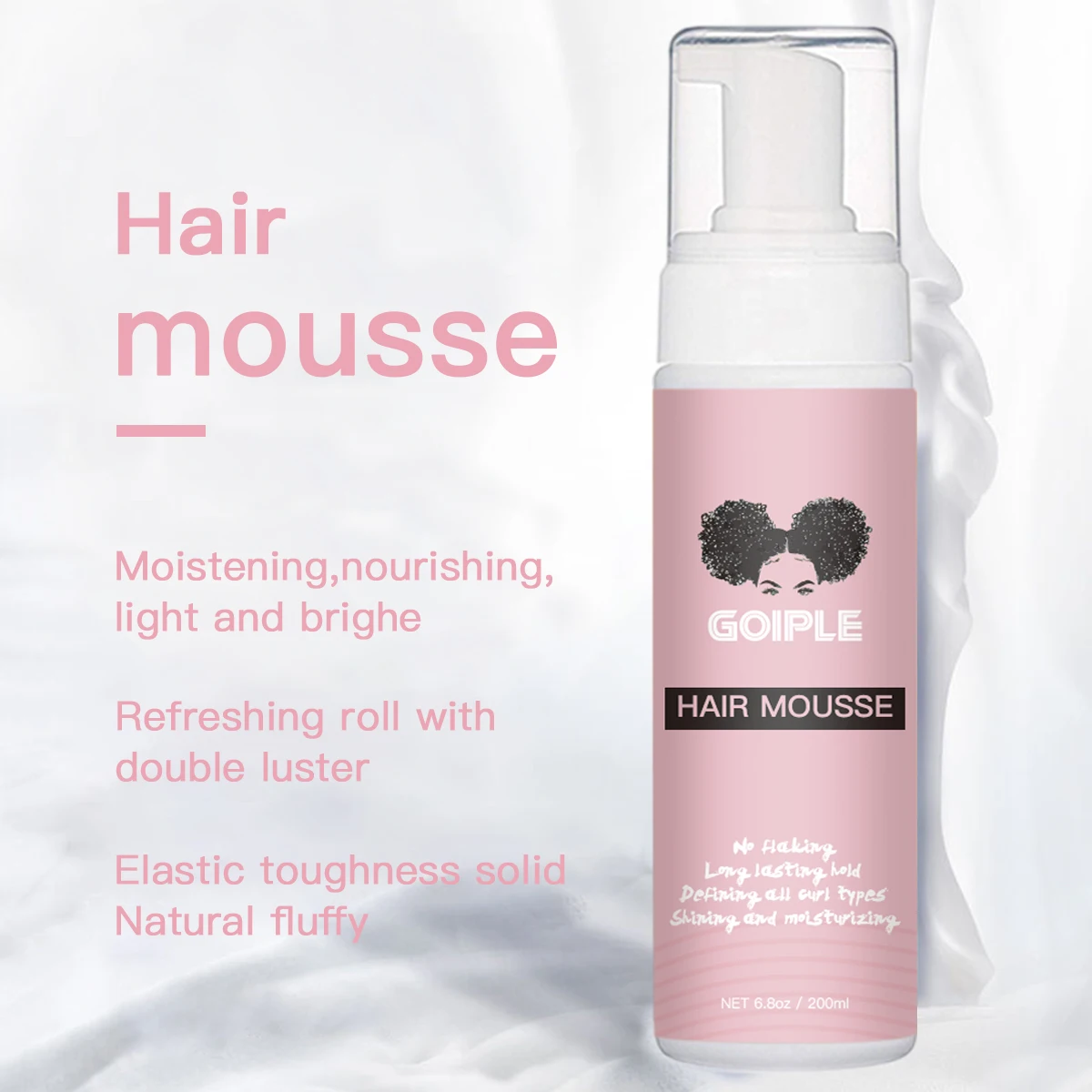 Custom Logo alcohol free Styling Hold hair foam mousse for Curly Hair