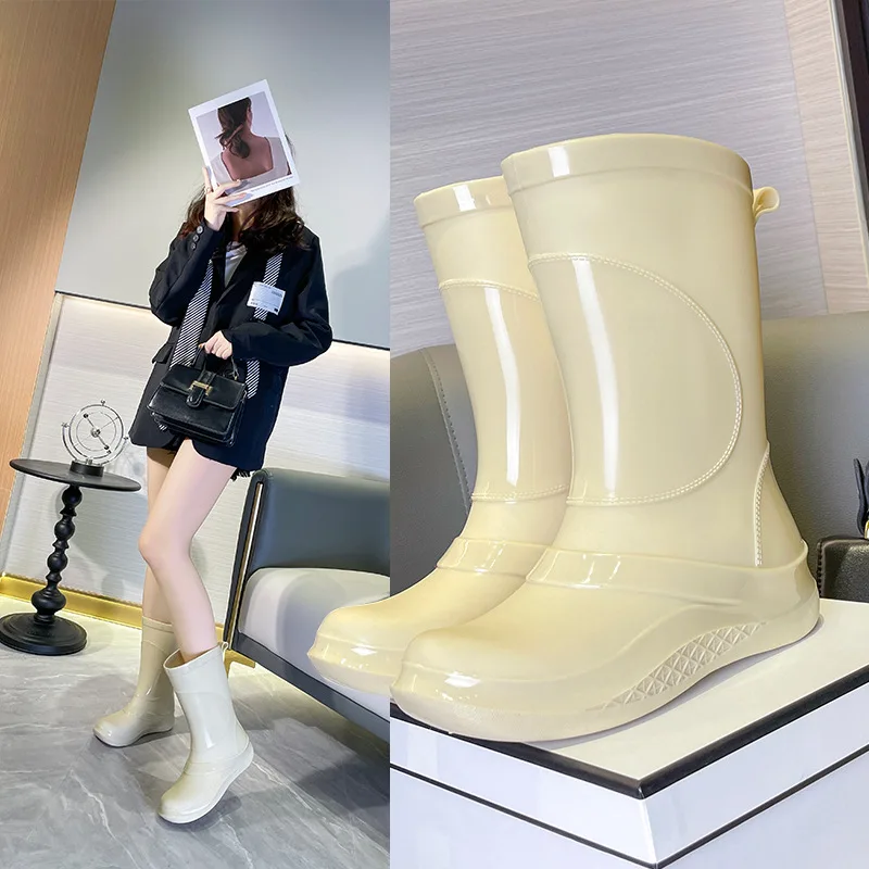 Hot Sale Fashion High Boots Snow Boots Winter Outdoor Height Increase Women Snow Boots Warm PVC Waterproof Adult