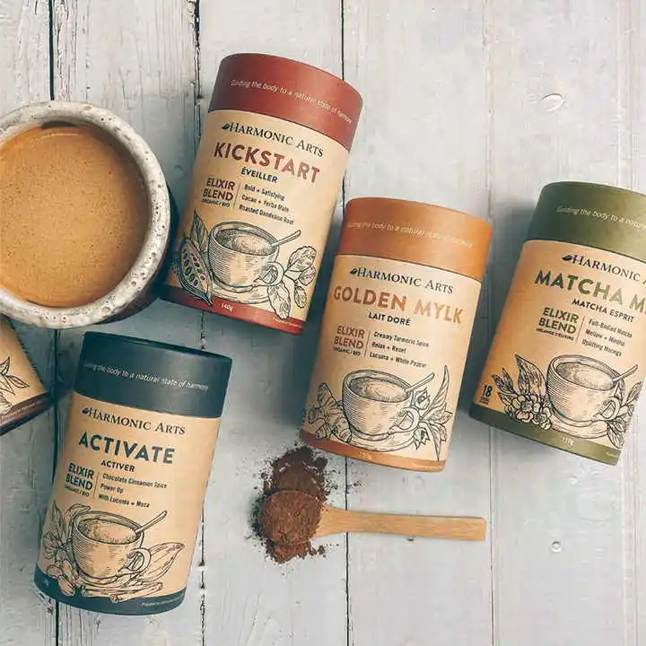 Biodegradable Food Grade Tea Canister Paper Tube Round Cans for Tea Bag Coffee Powder Package