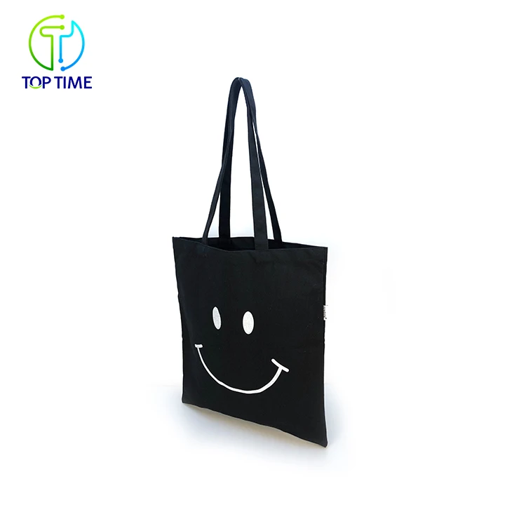 
Promotional Shopping Custom Printed Black Organic Cotton Tote Bag 