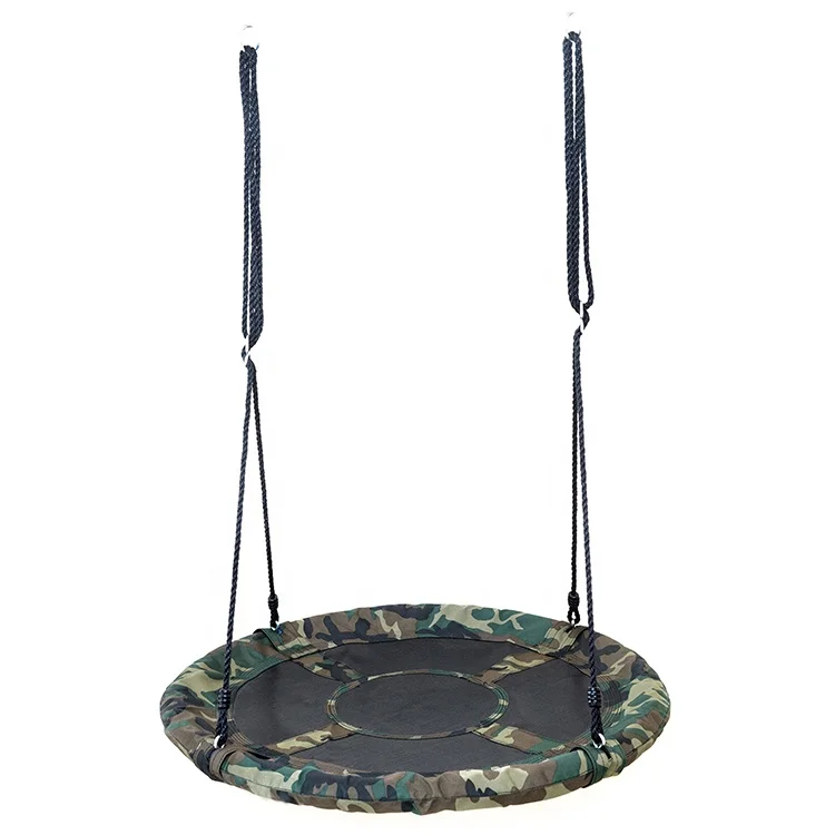 Уличный дизайн птичьего гнезда, Круглый сетчатый качели камуфляжного цвета с ремешками для деревьев для детей и взрослых