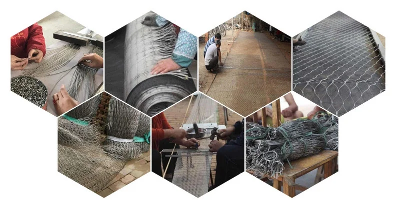 ferrule type wire rope mesh black 0 gauge 5000 instrument analysis stainless steel wire mesh 0.3mm 0.5mm ss wire rope mesh 4mm