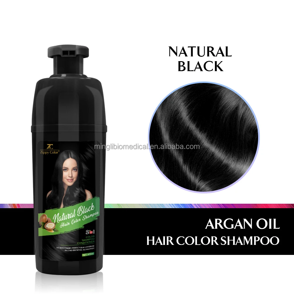 Factory Supplying Black Hair Shampoo Organic Private Label  Black Color Hair Dye 100% Organic Hair Color Dye Shampoo Black