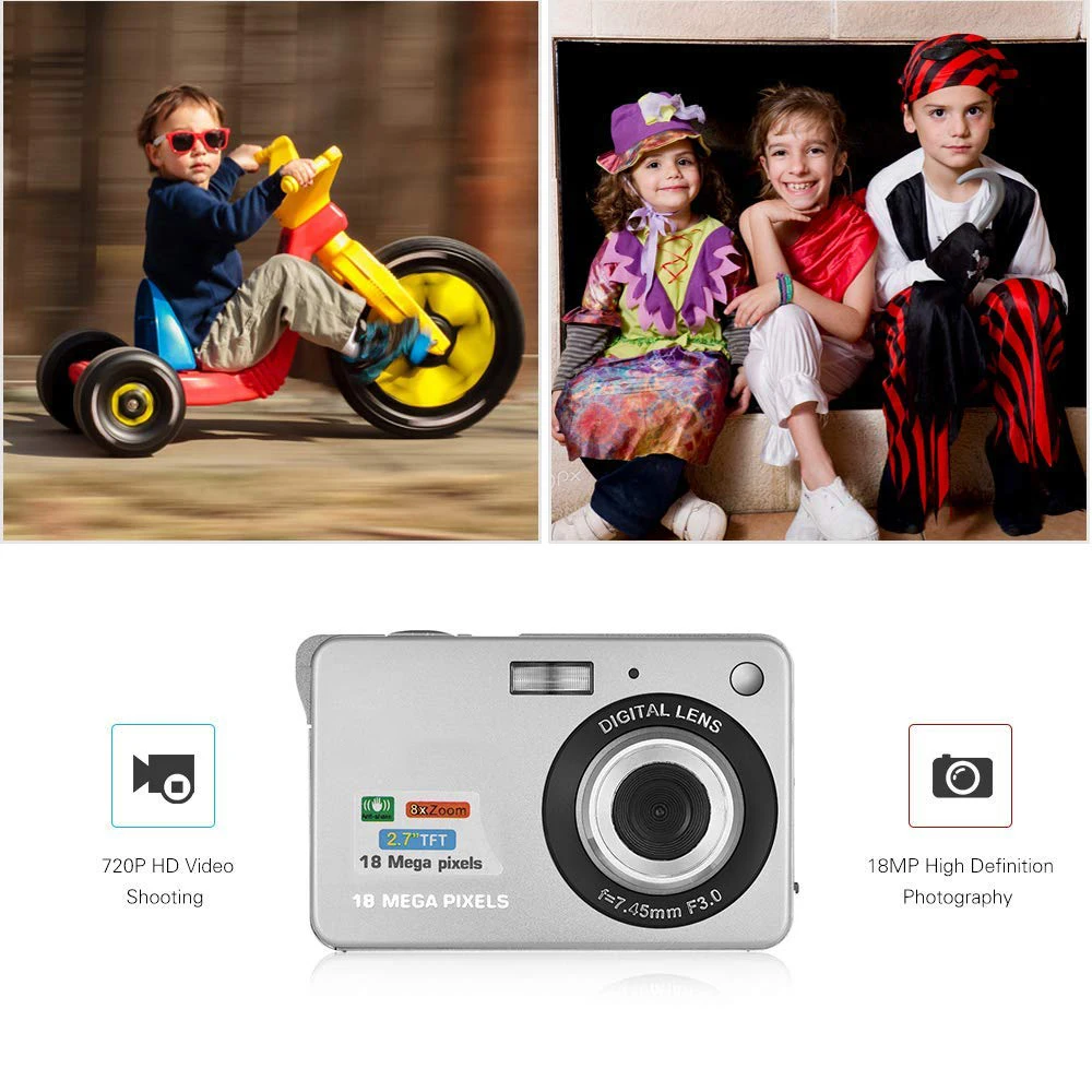 1080P Digital Camera 21MP Compact Camera 2.7 Inch 8X Digital Zoom Pocket Camera