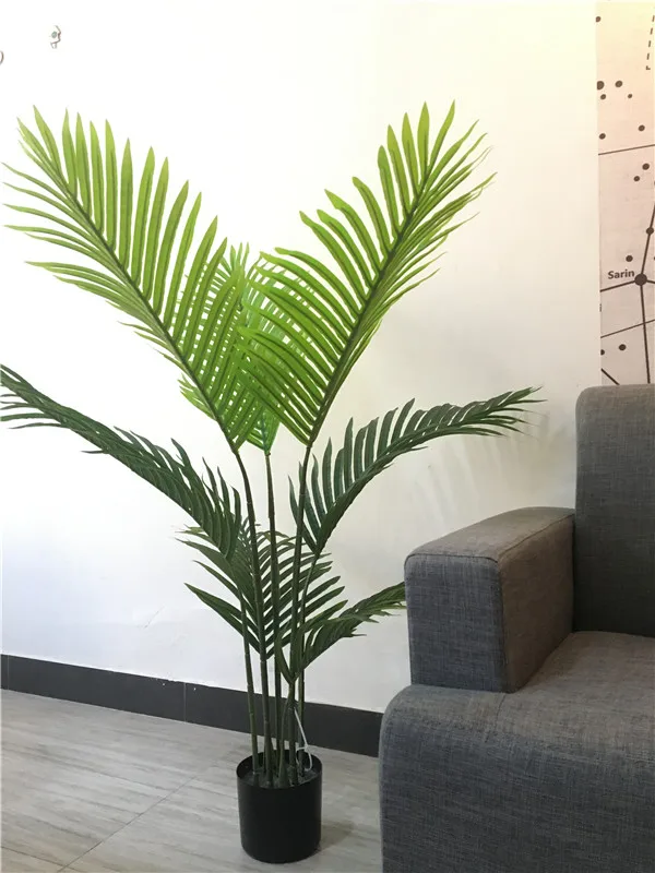 Оптовая продажа декоративные пластиковые искусственные пальмовые растения Areca 47 дюймов с горшком для