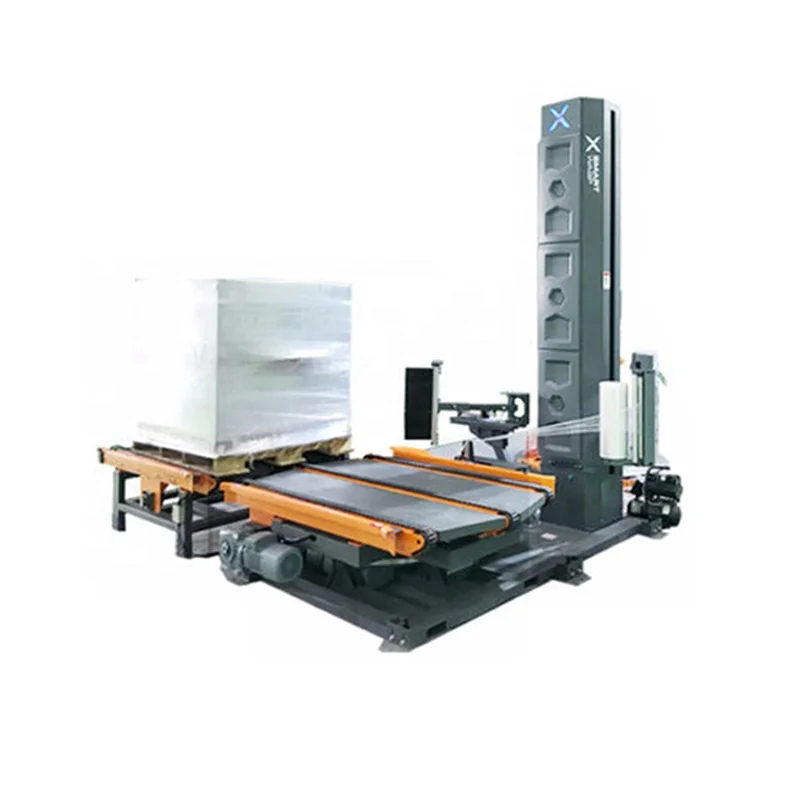 Торговая гарантия-онлайн полностью автоматическая машина для упаковки поддонов с системой резки зажимной пленки