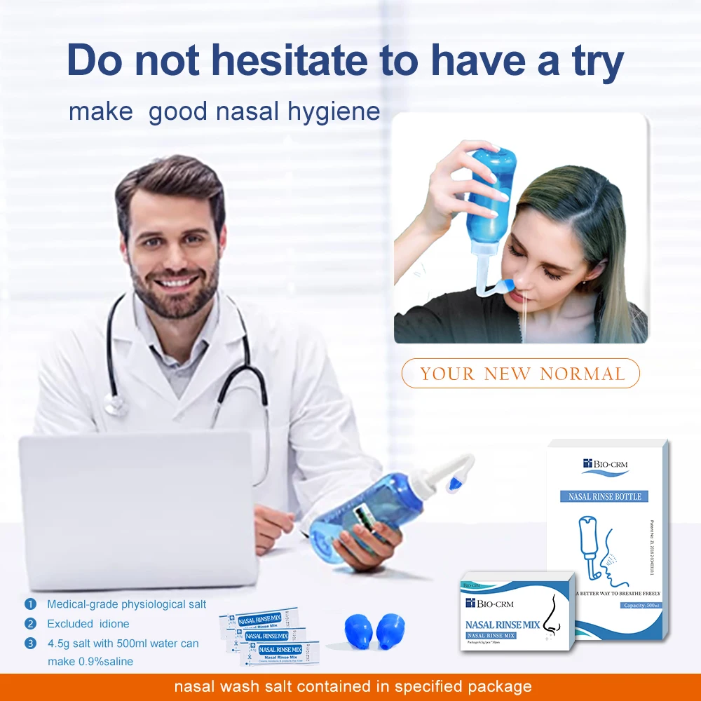 Trending products 2023  New arrival Biocrm Nasal wash bottle  Nasal wash cleaner Nose nasal  irrigator 500ml