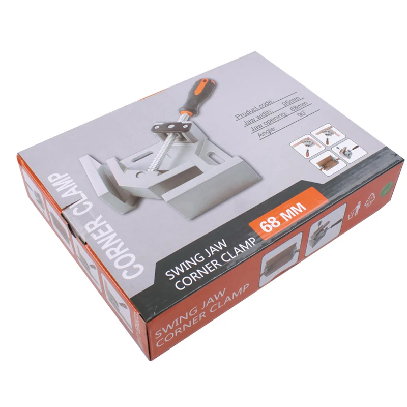 Single Handle Aluminum 90-degree Angle Clamps Woodworking Frame Clip Right Angle Folder Tool