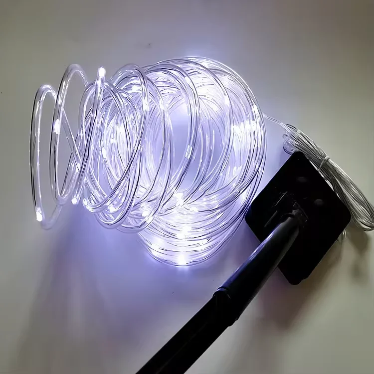 Solar Powered Copper Wire Rope Tube Lights Waterproof IP65 Christmas Garden Yard Patio Tree & Party Decor for Camping & Outdoor