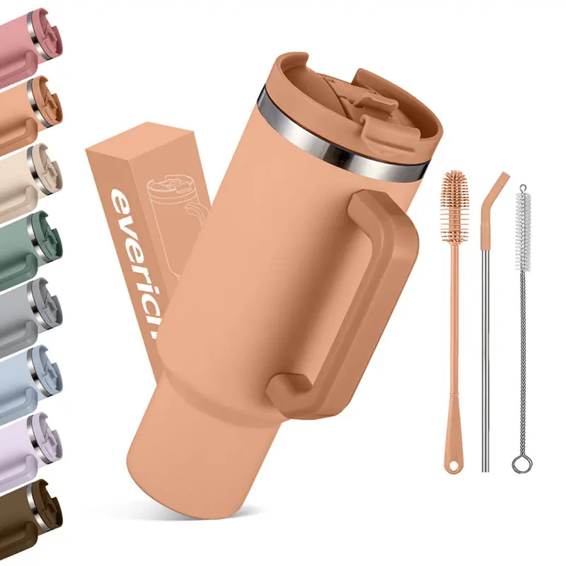 USA Warehouse Kids 40oz Sparkly Shimmer Holographic Glitter Blank Sublimation Tumbler Mug with Handle Straw For DIY