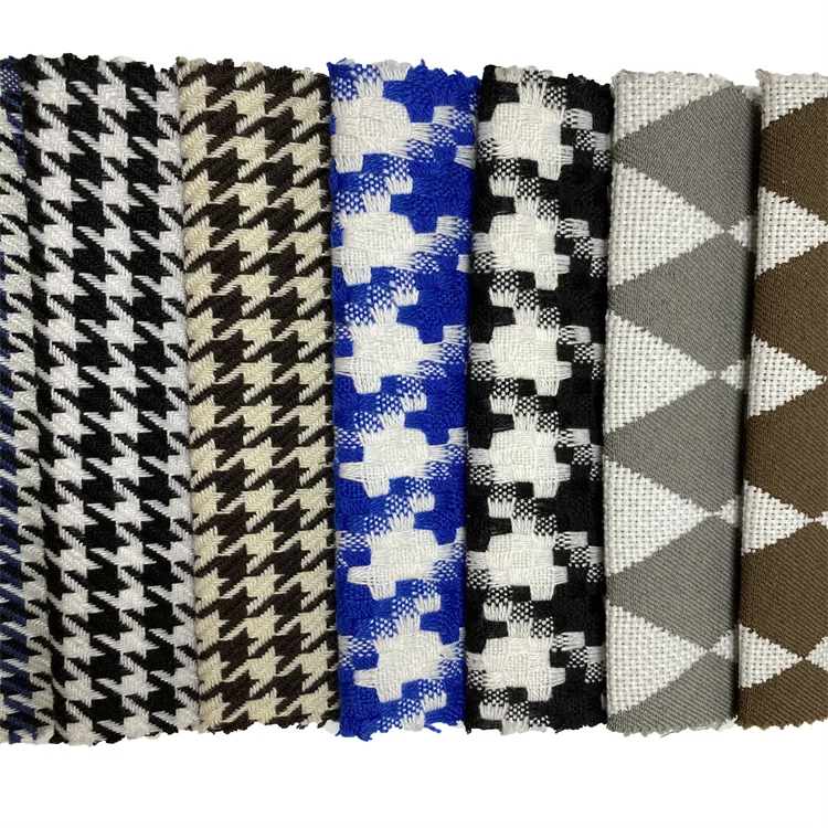 New design floral print polyester fabric stripe knitting jacquard fabric for sofa/curtain