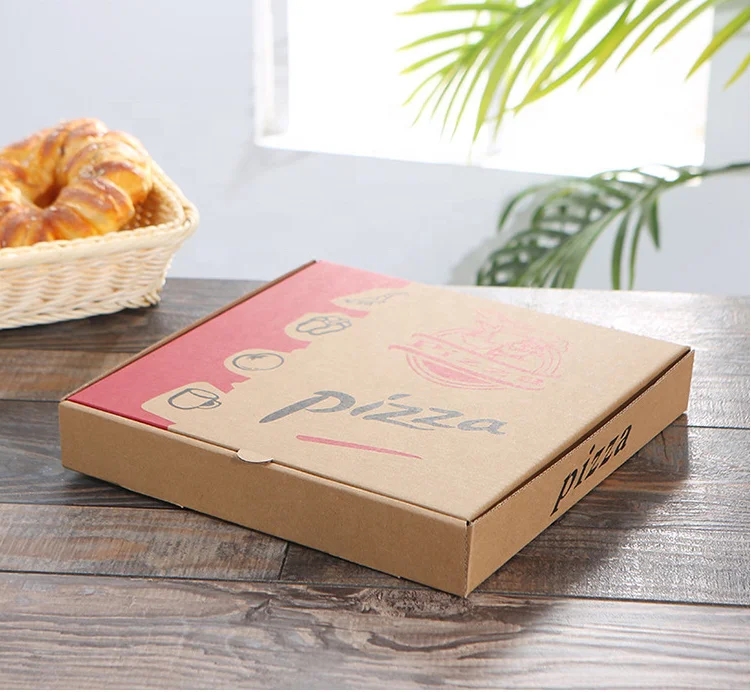 Wholesale 8 9 10 11 12 13 14 16 18 24 Inch Cheap Pizza Carton Boxes Custom Logo Printed Corrugated Kraft  Packaging  Pizza Box