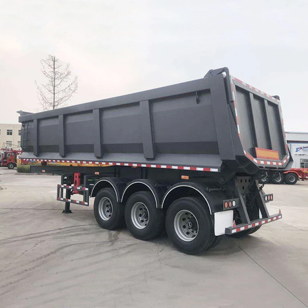 INDON Dump Semi Trailer Heavy Duty Used Or New Customized 5 Axles Hydraulic U Shape Hing Rear Dump Semi Trailer Truck For Sale