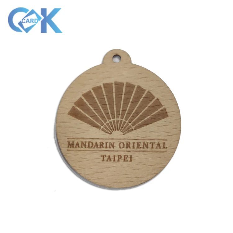 Best Price Custom Round Room Door Smart Lanyard KeyTag Access Control System Wooden Hotel Key Cards